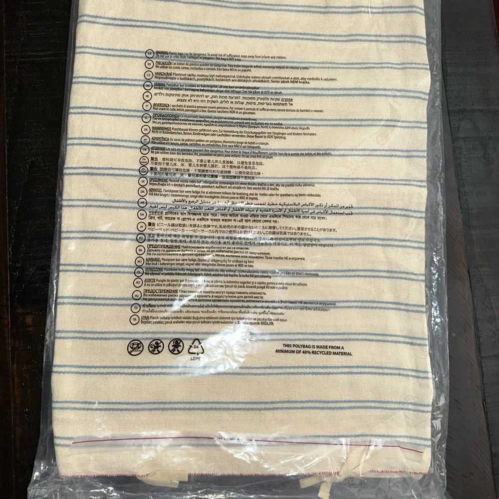 Ralph Lauren Home Cream and Blue Striped Pillow Shams (Pair)